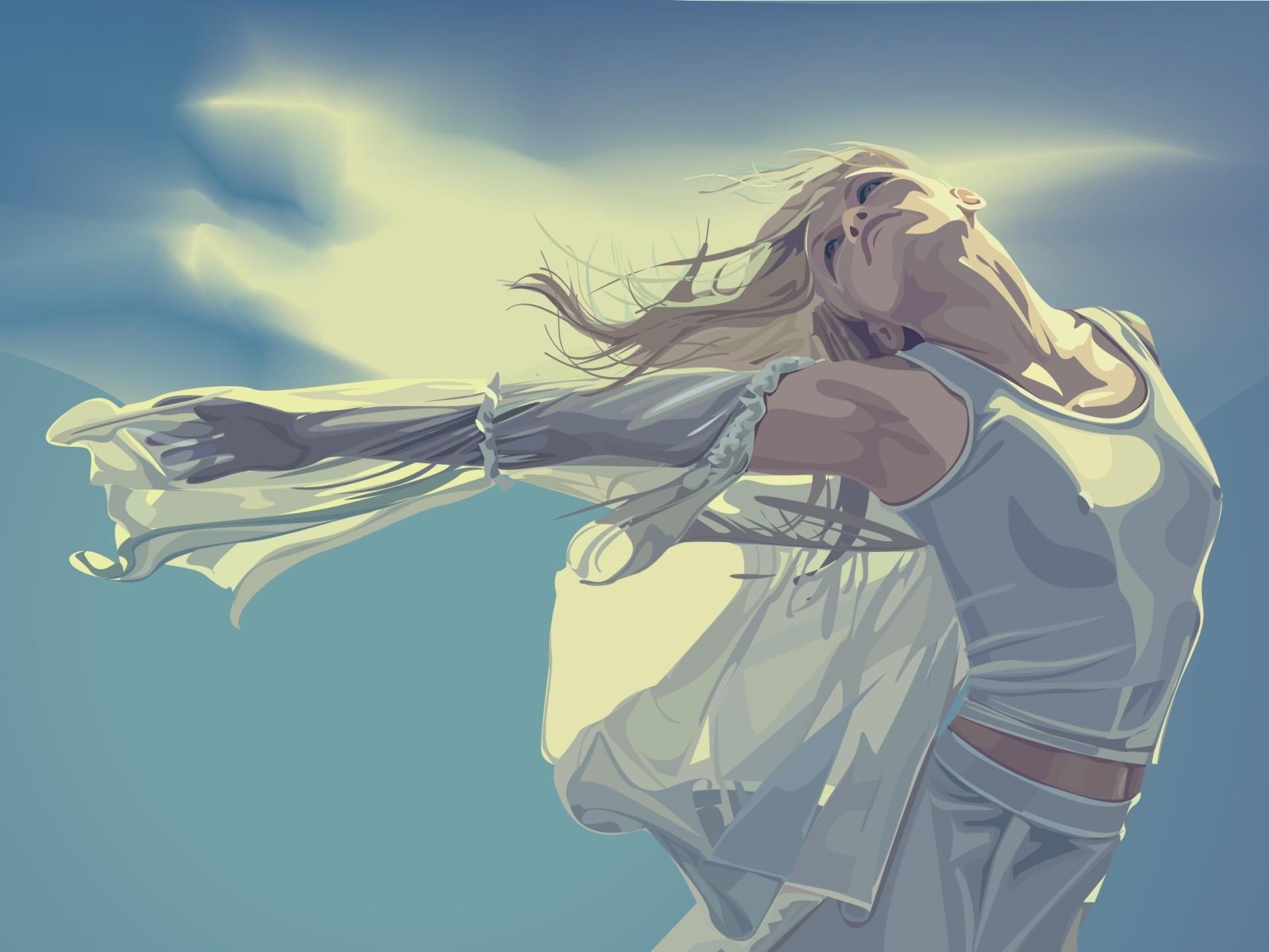 Танец эйфории. Девушка ветер арт. Девушка на ветру. Свободный человек арт.